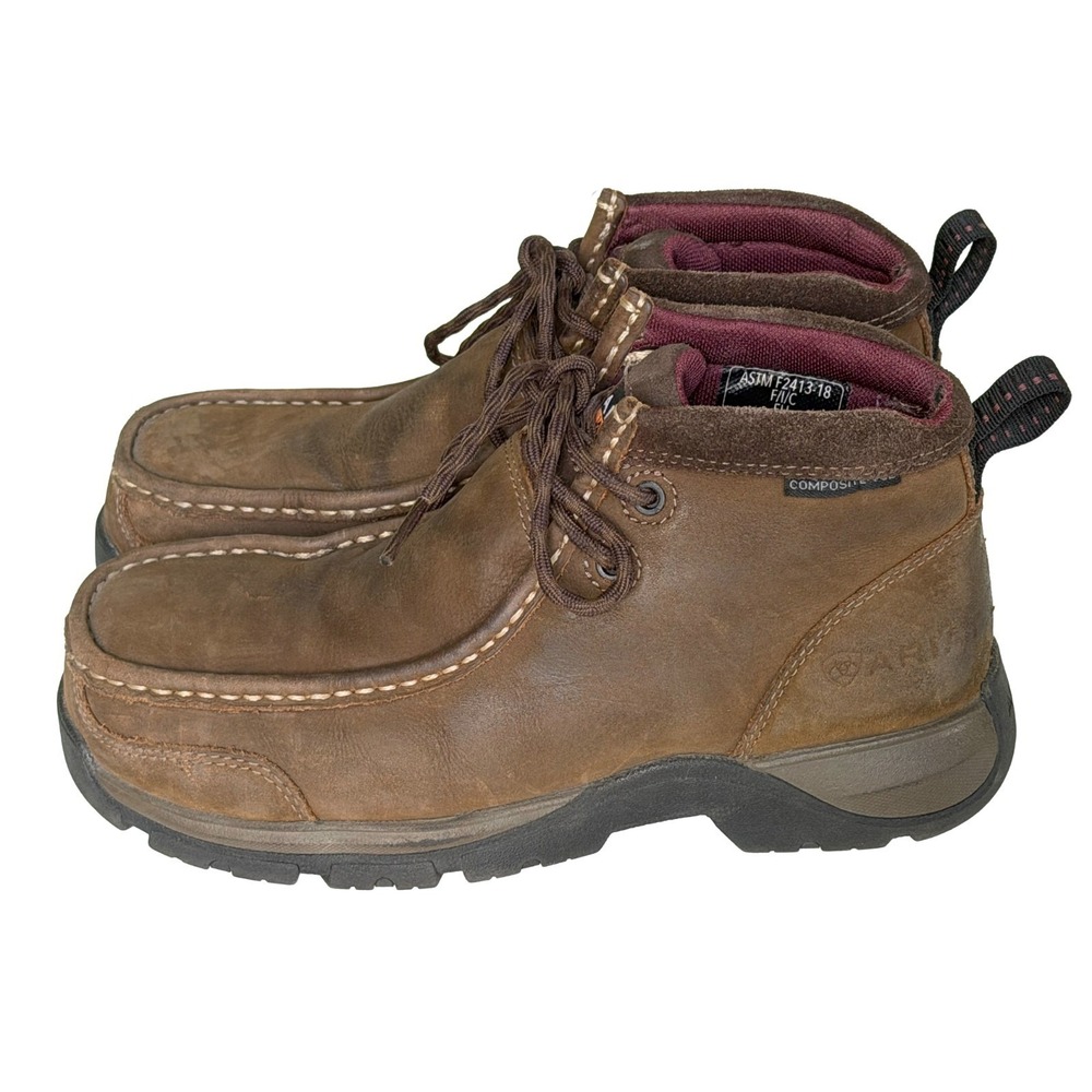 Ariat Work Boot Women's 6B Edge Moc Composite Toe Brown Leather SKU 10035978